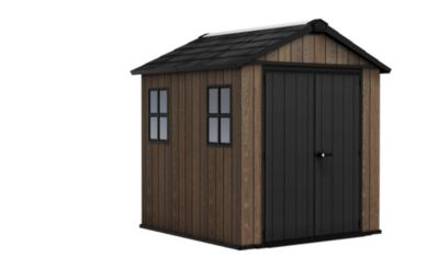Abri de jardin modulable Newton Plus 757 / 775 Walnut en résine imitation bois surface hors tout 5,15 m² Keter
