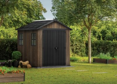 Abri de jardin modulable Newton Plus 757 / 775 Walnut en résine imitation bois surface hors tout 5,15 m² Keter