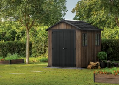 Abri de jardin modulable Newton Plus 757 / 775 Walnut en résine imitation bois surface hors tout 5,15 m² Keter