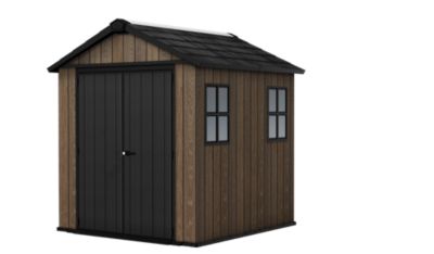Abri de jardin modulable Newton Plus 757 / 775 Walnut en résine imitation bois surface hors tout 5,15 m² Keter