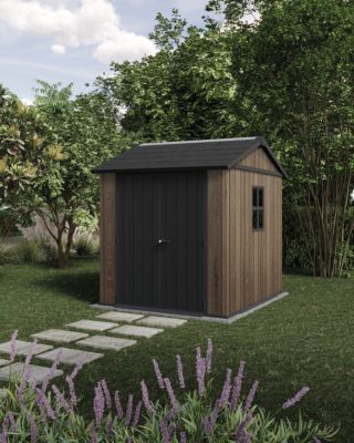 Abri de jardin modulable Newton Plus 757 / 775 Walnut en résine imitation bois surface hors tout 5,15 m² Keter