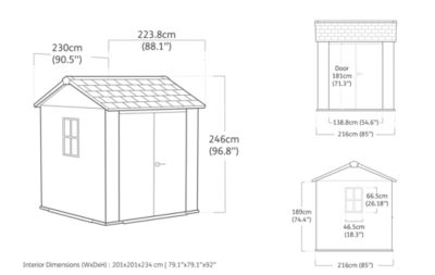 Abri de jardin modulable Newton Plus 757 / 775 Walnut en résine imitation bois surface hors tout 5,15 m² Keter