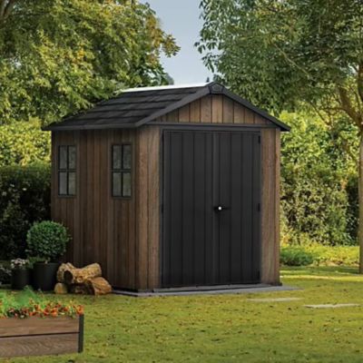 Abri de jardin modulable Newton Plus 757 / 775 Walnut en résine imitation bois surface hors tout 5,15 m² Keter