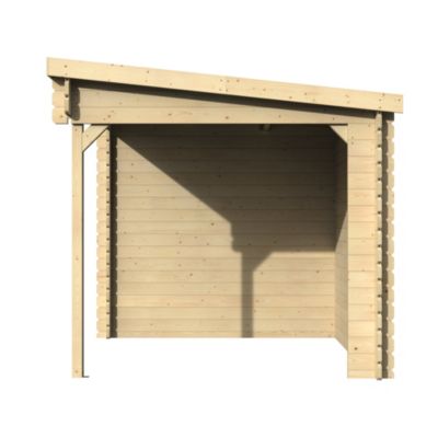 Abri de jardin Noa en sapin blanc du nord ép.28 mm surface totale 10,45m²