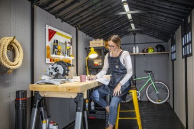 Abri de jardin OAKLAND 7511 en résine - KETER - gris et noir - Surface hors tout 8,02 m²