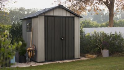 Abri de jardin OAKLAND 757 en résine - KETER - gris et noir - Surface hors tout 5,12 m²