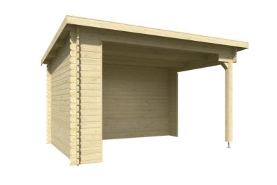 Abri de jardin ouvert en bois Buffalo 380 Lasita Maja surface totale extérieure 13,7m²