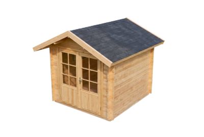 Abri de jardin Palma Alpholz, 26x26m dim ext (cas échéant incl débord de toit) naturel, épaisseur paroi : 28mm, 6,8m² totale