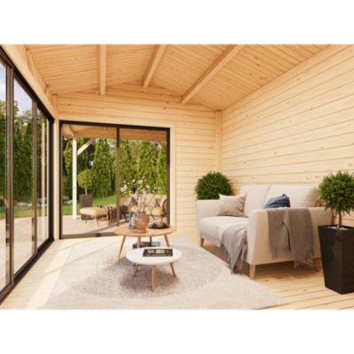 Abri de jardin Palmako Amanda bois ép.44 mm avec pergola surface ...