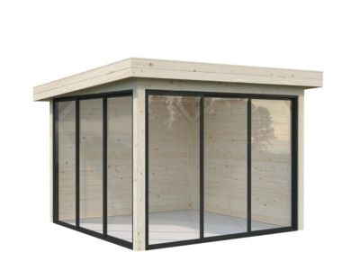 Abri de jardin Palmako Lenna 401 en bois naturel ép.28 mm surface extérieure totale 11,6m²