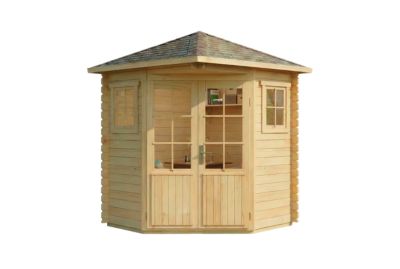 Abri de jardin pentagonal Sunny A Alpholz, 22x22m dim ext (cas échéant incl débord de toit) naturel, 28mm, 4,8m² superficie totale