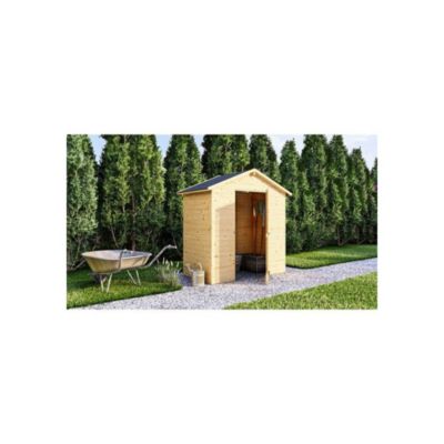 Abri de jardin - Pin brut - 1,86 m² - Panneaux de 14 mm - ARB29848