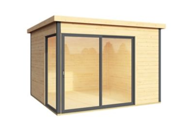 Abri de jardin + plancher Domeo 1 Plus en bois coloris naturel ép.44 mm surface extérieure 8,48 m²