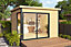 Abri de jardin + plancher Domeo 1 Plus en bois coloris naturel ép.44 mm surface extérieure 8,48 m²