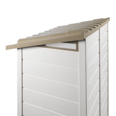 Abri de jardin + plancher Garofalo Tuscany 100 en résine coloris beige et marron ép.20 mm surface extérieure 1,32 m²