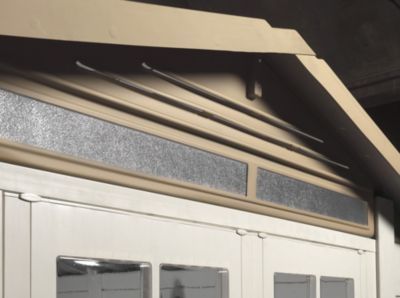 Abri de jardin + plancher Garofalo Tuscany 280 en résine coloris beige et marron ép.20 mm surface extérieure 6,58 m²