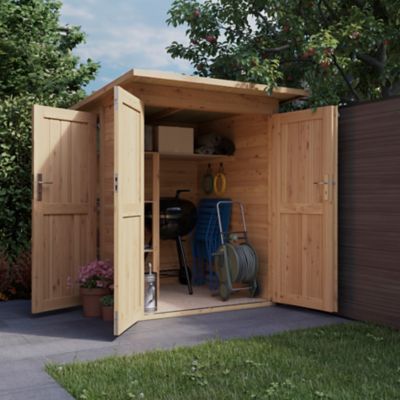 Abri de jardin + plancher GoodHome Stafford en bois coloris naturel ép.14 mm surface extérieure 3,04 m²