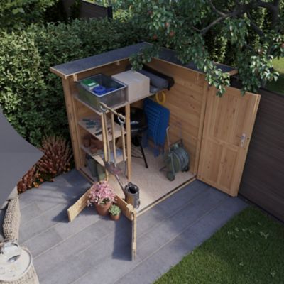 Abri de jardin + plancher GoodHome Stafford en bois coloris naturel ép.14  mm surface extérieure 3,04 m²