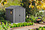 Abri de jardin + plancher Keter Darwin 68 en résine coloris gris anthracite ép.16 mm surface extérieure 4,8 m²