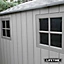 Abri de jardin + plancher Lifetime Stormdust en résine coloris gris et gris anthracite ép.25 mm surface extérieure 5,96 m²