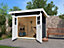 Abri de jardin + plancher Weka 179 T1 en bois coloris anthracite/blanc ép.28 mm surface extérieure 7,95 m²