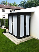 Abri de jardin + plancher Weka Garten kompakt T1 en bois coloris anthracite/blanc ép.19 mm surface extérieure 3,47 m²
