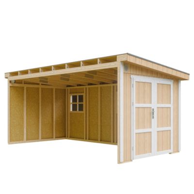 Abri de Jardin Qualité Premium 11,47 m² - H231x248x530 cm - Sans plancher e  paroi latérale M940B-HARVEST HONEY - Timbela