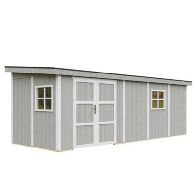 Abri de Jardin Qualité Premium 14,3 m² - H231x248x648 cm - Sans plancher e  paroi latérale M941B-TUNDRA GREY - Timbela