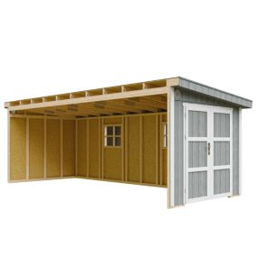 Abri de Jardin Qualité Premium 14,3 m² - H231x248x648 cm - Sans plancher e  paroi latérale - Timbela M941B-CAVERN STEEL