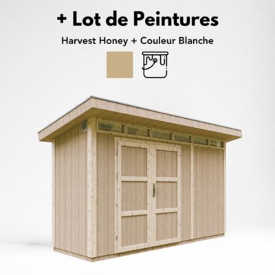 Abri de Jardin Qualité Premium 4m²  /L161xL412xH239 cm - Timbela M902A-HARVEST HONEY