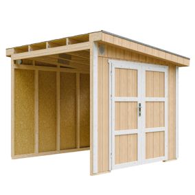 Abri de Jardin Qualité Premium 5,9 m² - H231x248x294 cm - Sans plancher e  paroi latérale - Timbela M938B-HARVEST HONEY