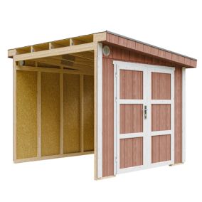 Abri de Jardin Qualité Premium 5,9 m² - H231x248x294 cm - Sans plancher e  paroi latérale - Timbela M938B-REDWOOD RED