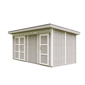 Abri de Jardin Qualité Premium 8.52+2.95 m² - Cabane de Jardin Exterieur - Garage Moto Exterieur Timbela M905C - TUNDRA GREY