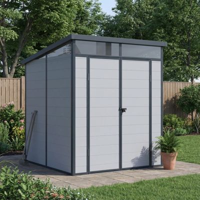 Abri de jardin résine 3,17m² gris clair toit plat Skylight - Jôbu