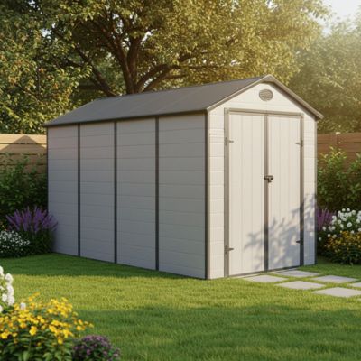 Abri de jardin résine 6,99m² double porte verrouillable - Jôbu Anthracite