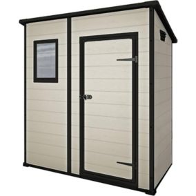 Abri de Jardin Rangement Extérieur Beige Avec Porte Verouillée - 1,8 m²