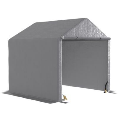 Abri de jardin rangement extérieur en PE résistant aux UV gris dim. 2L x 2l x 2H m