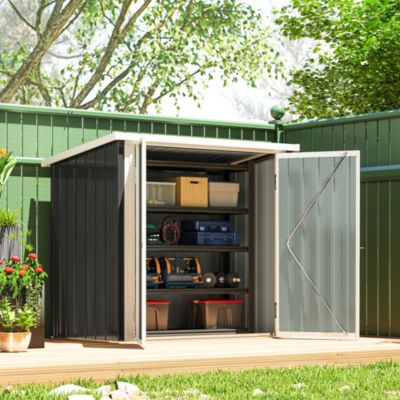 Abri de jardin - remise pour outils - abri vélo - abri poubelle - 2 portes verrouillables - dim. 147L x 86l x 134H cm