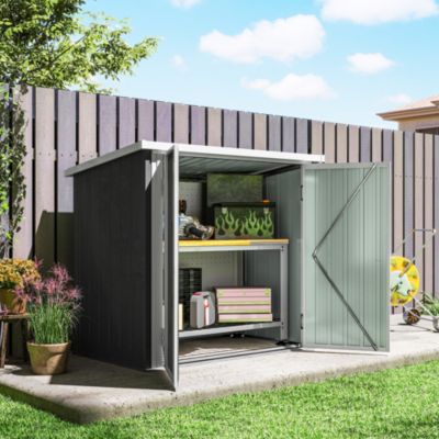 Abri de jardin - remise pour outils - abri vélo - abri poubelle - 2 portes verrouillables - dim. 147L x 86l x 134H cm