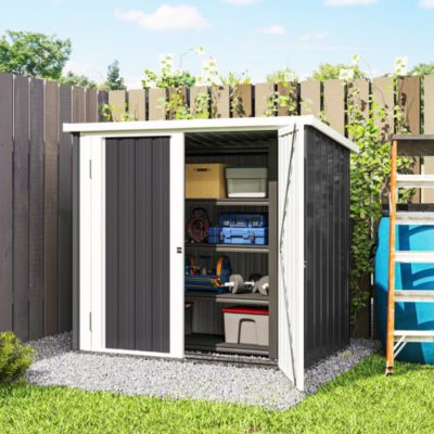 Abri de jardin - remise pour outils - abri vélo - abri poubelle - 2 portes verrouillables - dim. 147L x 86l x 134H cm