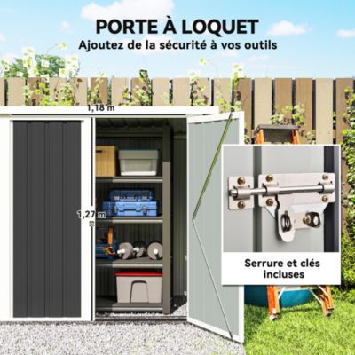 Abri de jardin - remise pour outils - abri vélo - abri poubelle - 2 portes verrouillables - dim. 147L x 86l x 134H cm