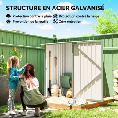 Abri de jardin - remise pour outils - cabanon porte verrouillable - dim ...