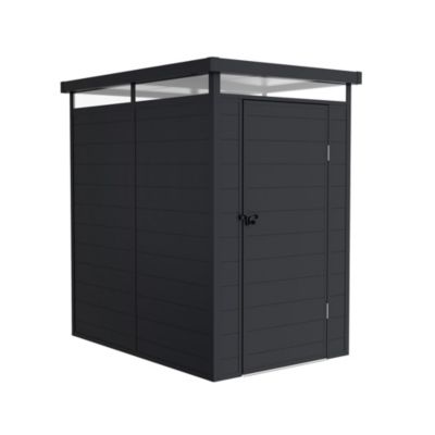 Abri de Jardin Resine 2.47 m2 Terra - Lucarne 360 Lumiere Naturelle - Toit Plat - 173x143x204cm