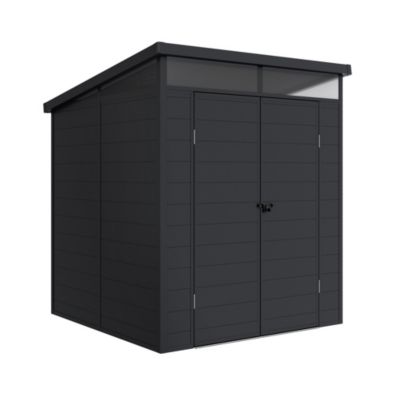 Abri de Jardin Resine 3.65 m2 Terra - Lucarne 360 Lumiere Naturelle - Grande Porte Double - 181x143x204cm
