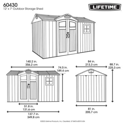 Abri de jardin résine gris Lifetime 60430 double pentes 7,58m²