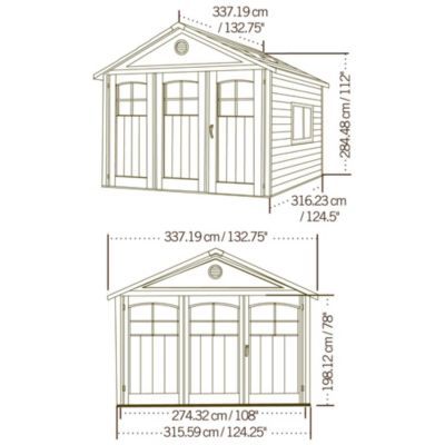 Abri de jardin résine Lifetime 60187 double pentes 11,22m²