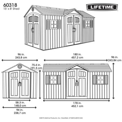 Abri de jardin résine Lifetime 60318 double pentes 11,15m²