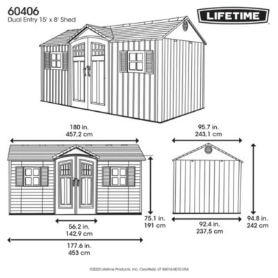 Abri de jardin résine Lifetime 60406 double pentes 11,04m²