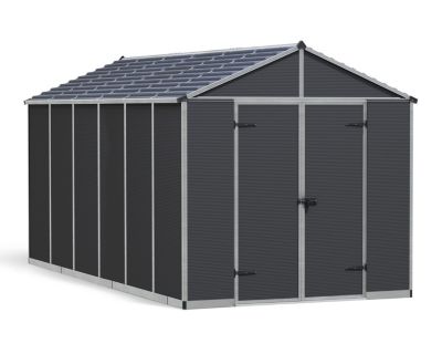 Abri de jardin Rubicon polycarbonate gris foncé surface totale 10,7m²