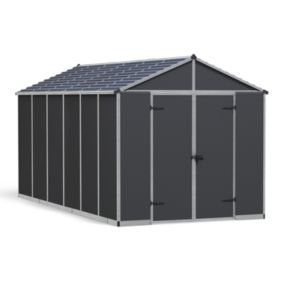 Abri de jardin Rubicon polycarbonate gris foncé surface totale 10,7m²